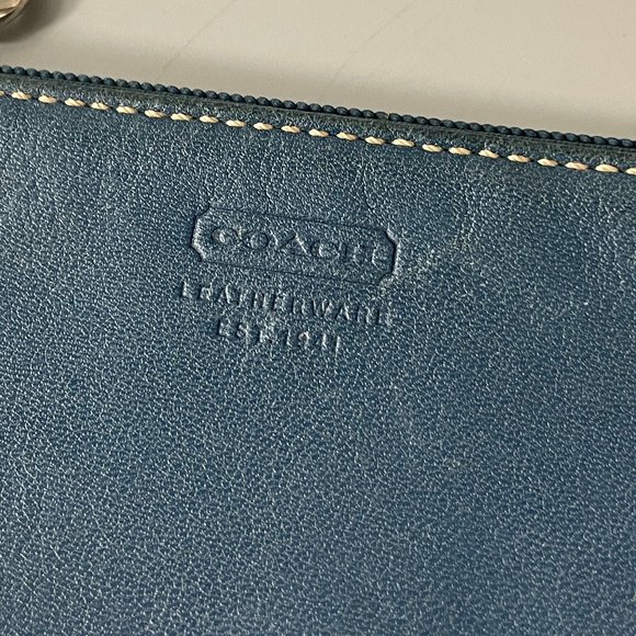 Coach Blue Leather Wristlet - Picture 4 of 10
